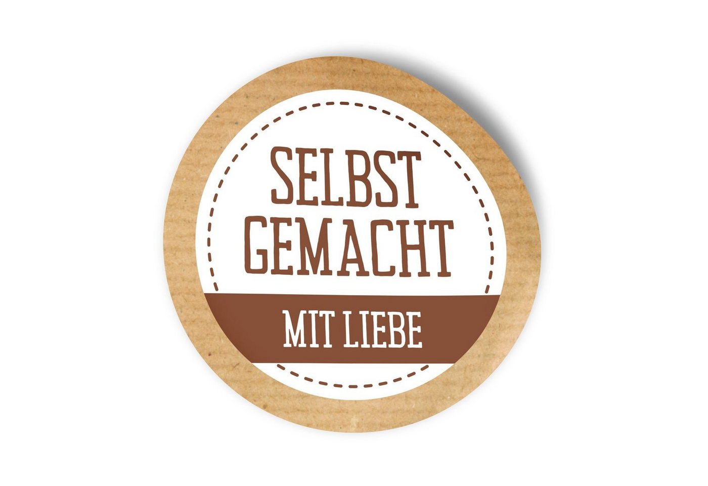 itenga Aufkleber itenga 50 x Etikett rund 4cm selbstgemacht mit Liebe Sticker
