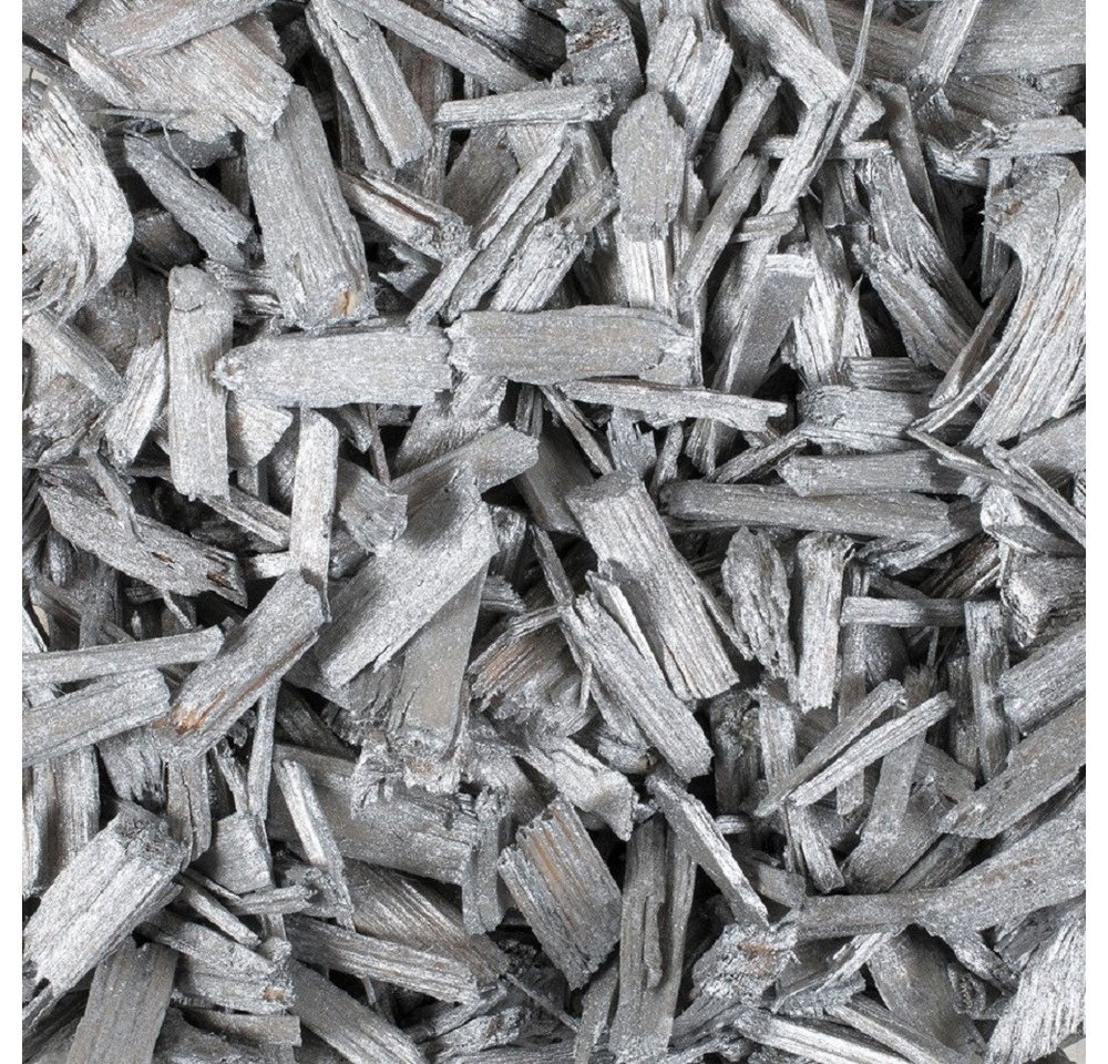 Eurosand Streudeko HOLZFLAKES 10-50mm. Holzgranulat, Holz Stücke. 1 Liter metallic SILBER
