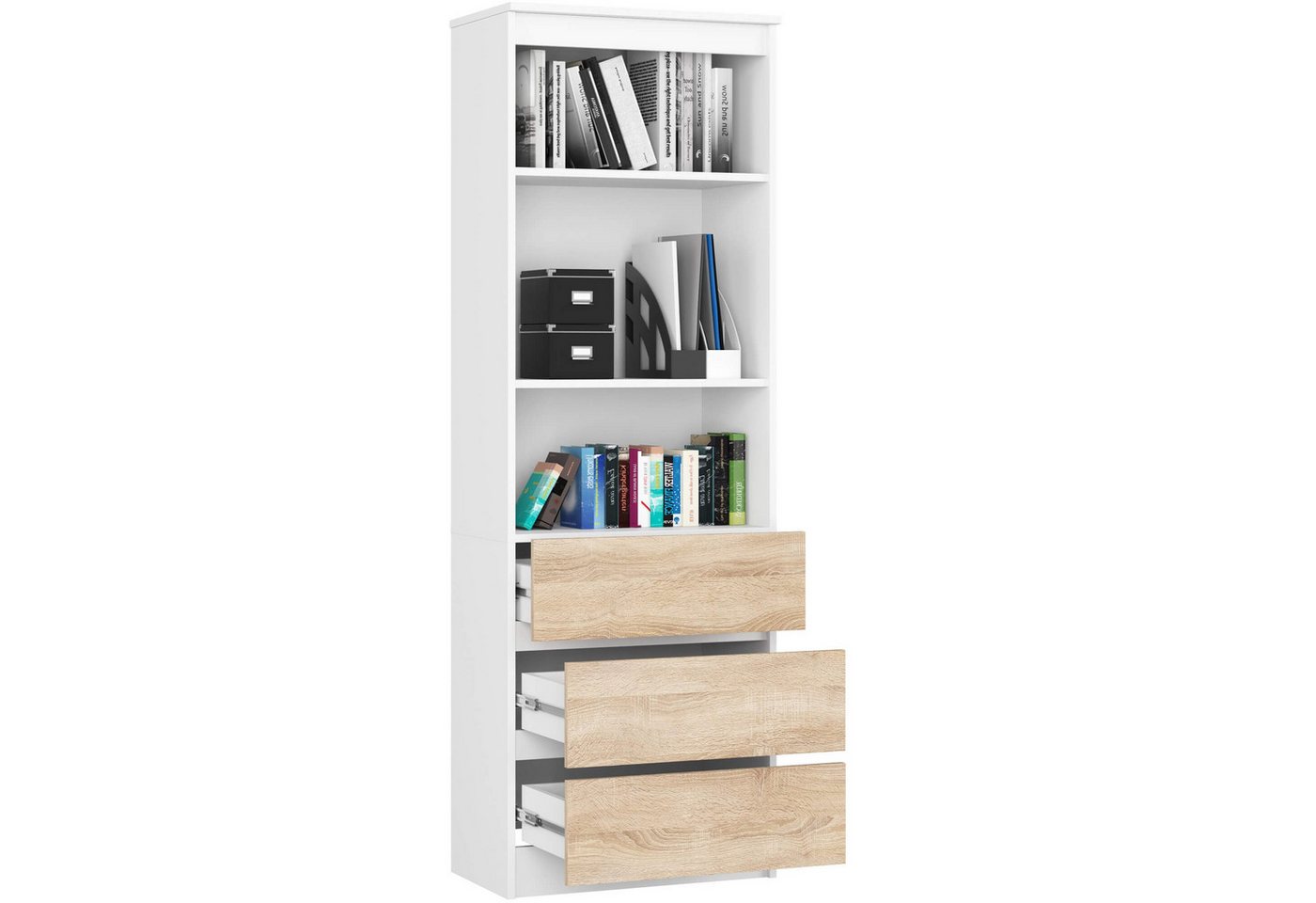 Raumhirsch Furniture Standregal - Modernes Design für jedes Zimmer - Bücherregal, Hochwertige Laminatplatte, Maße: 180 x 60 x 30 cm, Selbstmontage Bild 3