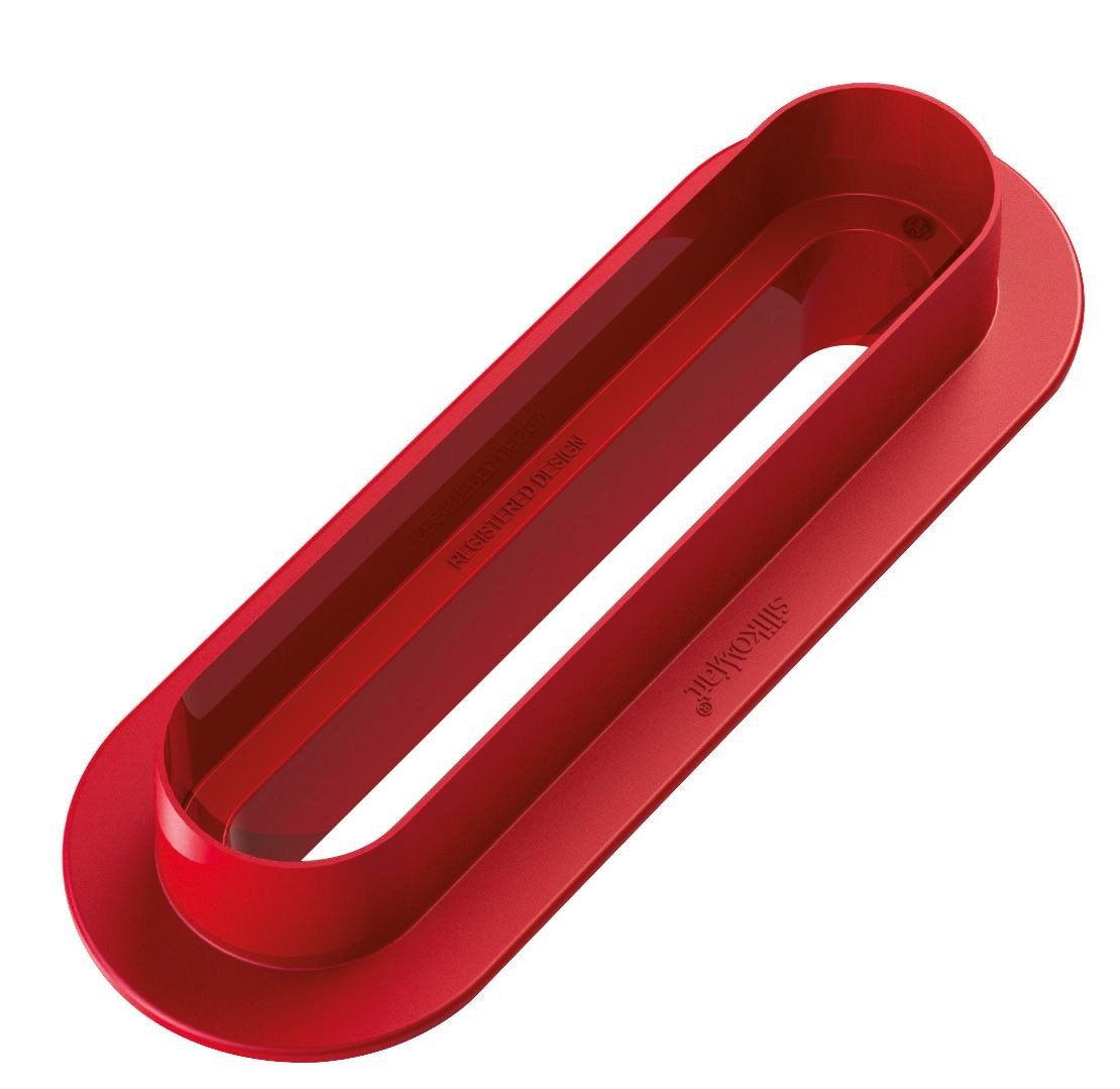 Silikomart Backform Silikon Dessertform für Éclairs inkl.Teigschneider + 8 Servierbretter