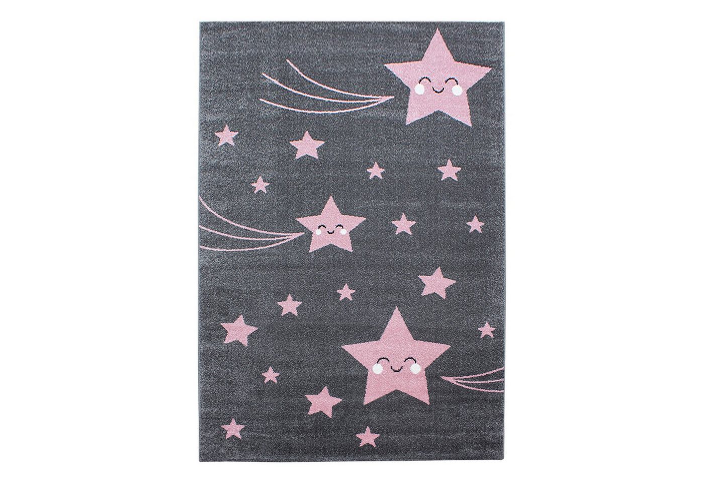 KADIMA DESIGN Kinderteppich TASNA Spielteppich Kinderzimmer Bunt Waschbar Strapazierfähig, Läufer, Höhe: 13 mm, Pink, 80x150 cm, Kurzflorteppich Sterne Waschbar Bild 3