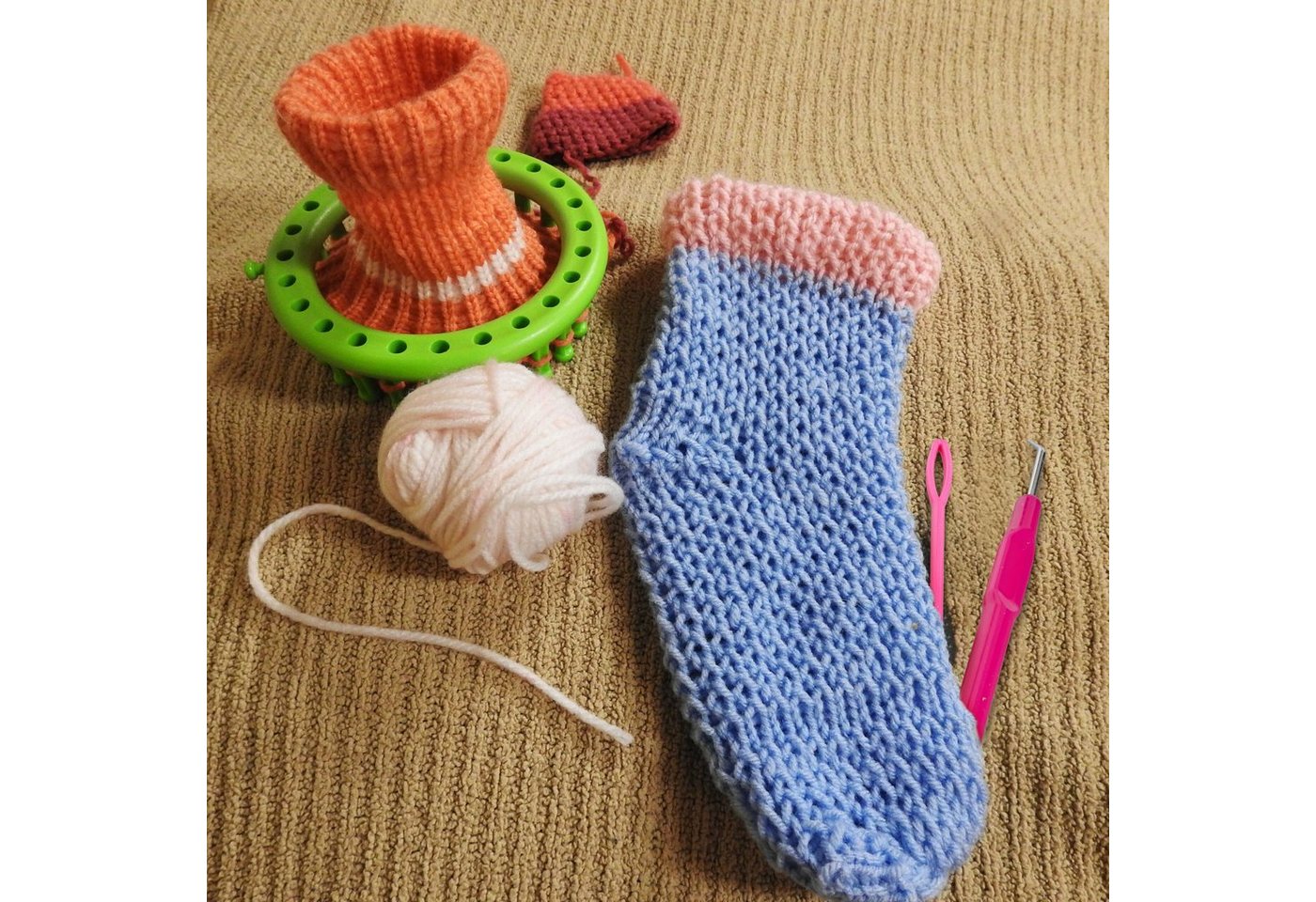 relaxdays Kreativset 6-teiliges Strickring Set rund, (6-tlg)
