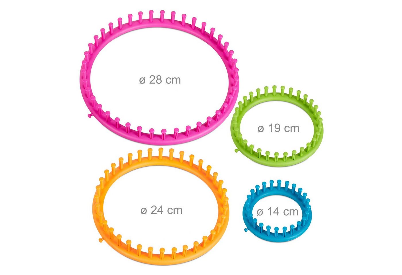 relaxdays Kreativset 6-teiliges Strickring Set rund, (6-tlg) Bild 5