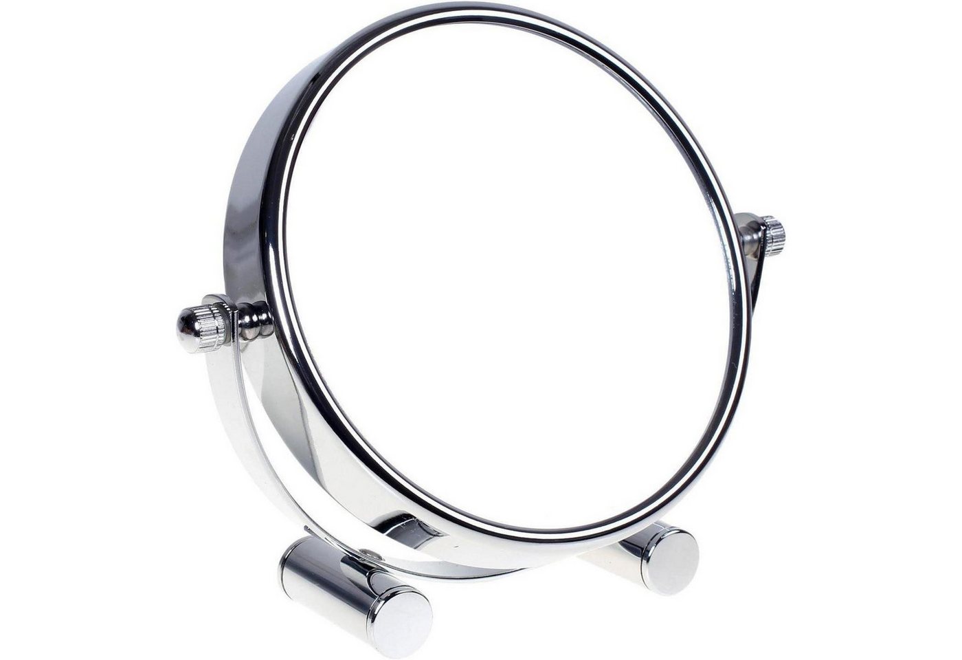 LuxusKollektion Badaccessoire-Set Kosmetikspiegel 360° drehbar 10-Fach Vergrößerung Silber