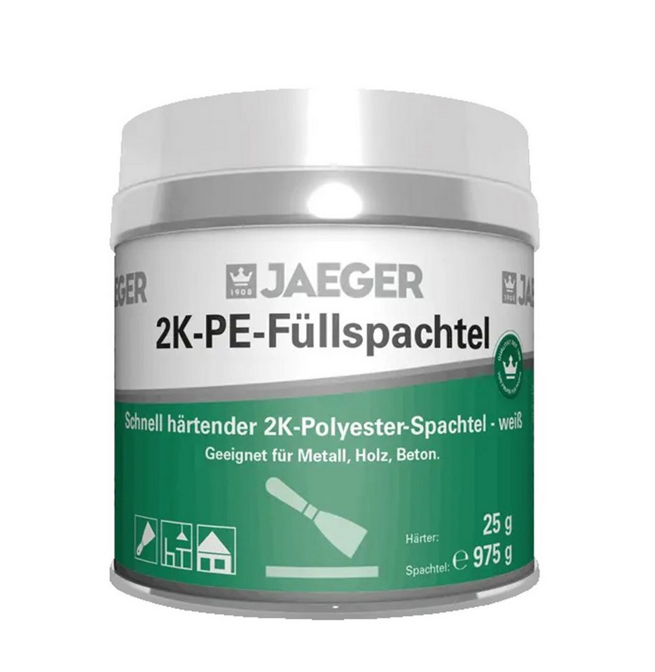 Jaegerlacke Reparaturmasse 2K- Polyester Spachtelmasse 418 PE-Füllspachtel weiß, 2K-Polyesterspachtel, schnell härtend