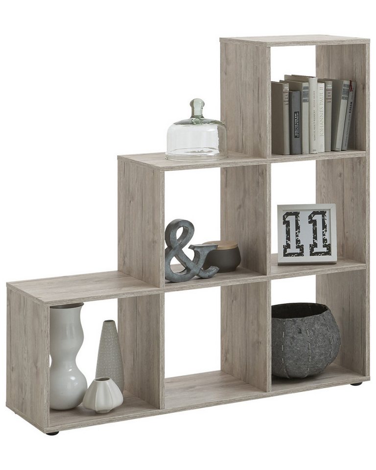 FMD Möbel Raumteilerregal in Sandeiche Dekor - 104,5x108x33cm (BxHxT)