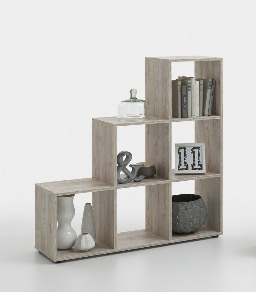 FMD Möbel Raumteilerregal in Sandeiche Dekor - 104,5x108x33cm (BxHxT) Bild 2