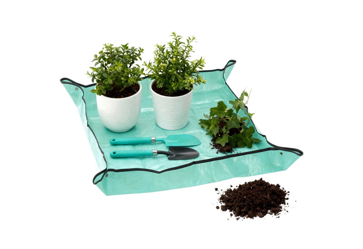 Bellushortus Gartenpflege-Set Umtopfmatte Pflanzen mit Druckknöpfen, wasserfest 100 × 100 cm Bild 2