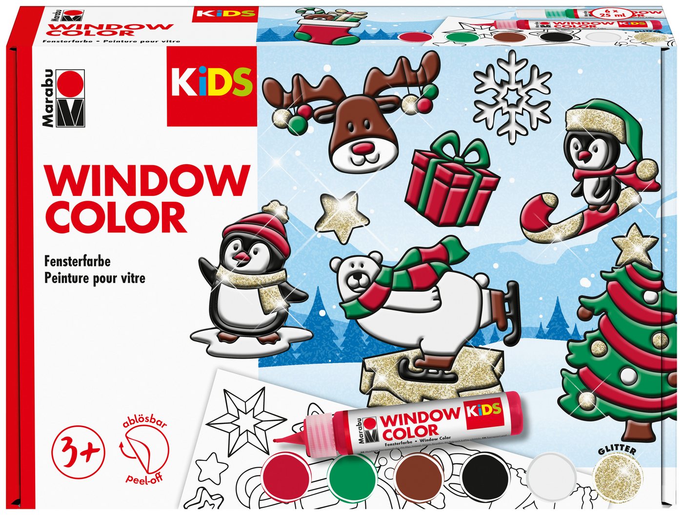 Marabu Bastelband Window Color Winterspaß, 6 x 25 ml
