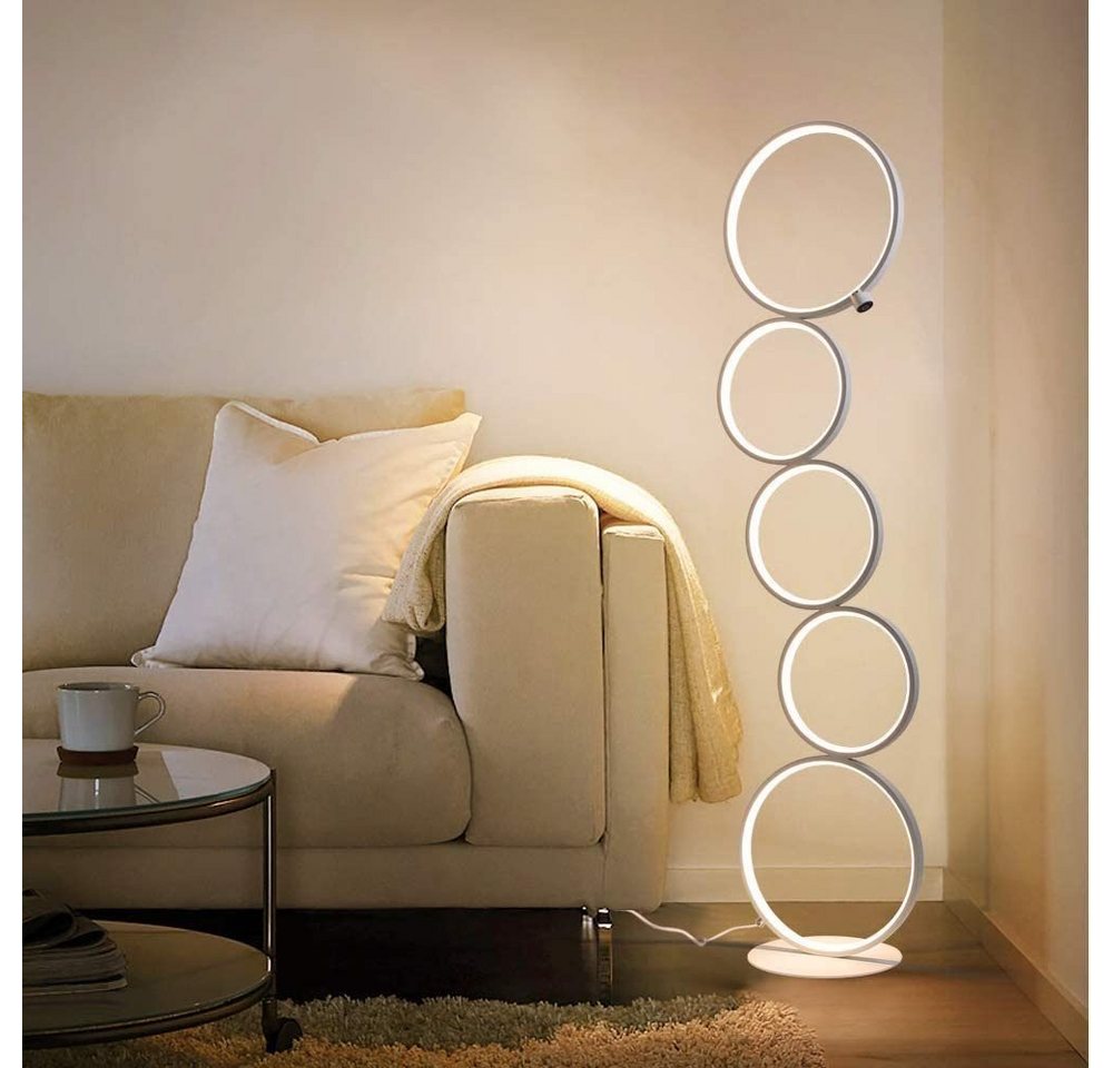 Nettlife LED Stehlampe Standleuchte 5 Birne in Ringform, LED fest integriert, warmweiß, für Schlafzimmer Wohnzimmer Arbeitszimmer Bild 5