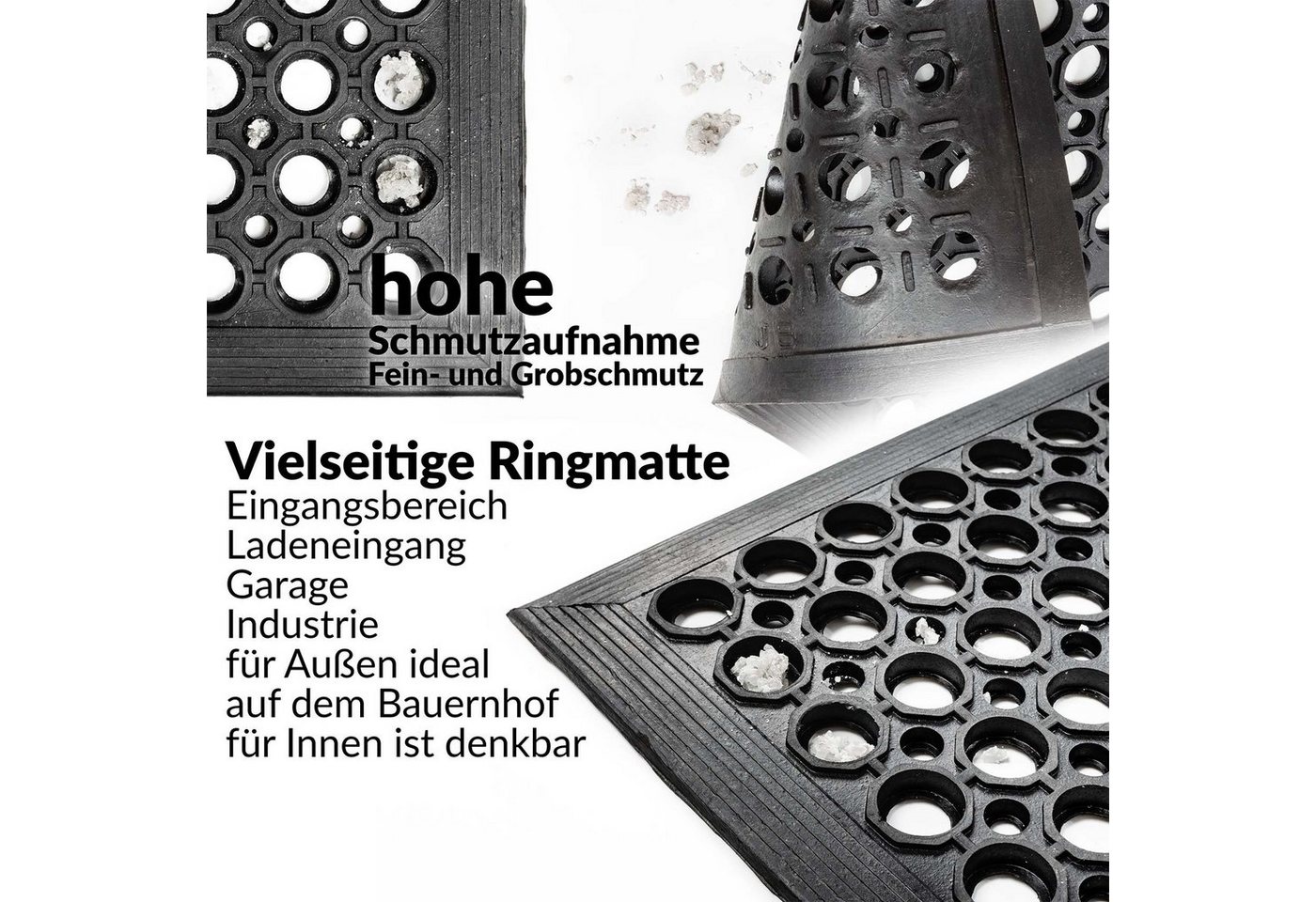 ANRO Fußmatte, eckig, Höhe: 14 mm, Robust Größe 60x90cm