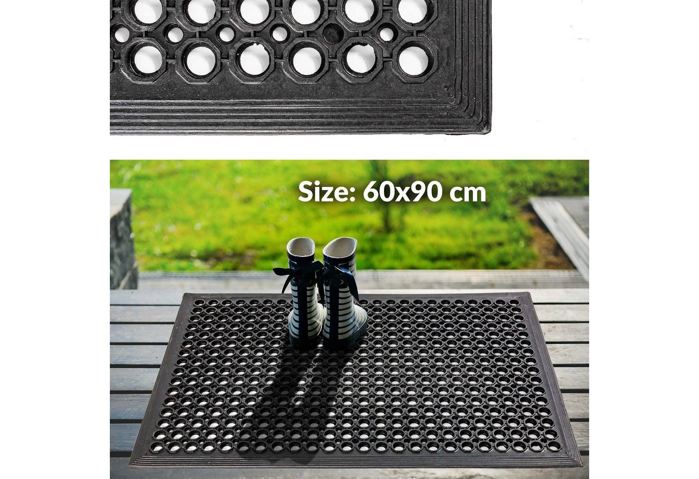 ANRO Fußmatte, eckig, Höhe: 14 mm, Robust Größe 60x90cm Bild 3