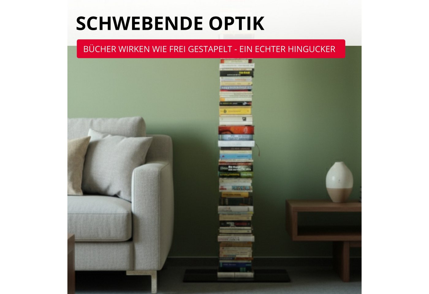 Radius Bücherturm Booksbaum 2 mit Standfuß groß