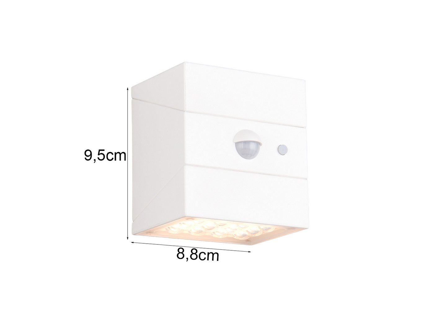 Reality Leuchten LED Außen-Wandleuchte Solarleuchte mit Bewegungsmelder, B: 9cm, Bewegungsmelder, LED fest integriert, Warmweiß, Neutralweiß, Tageslichtweiß, 2er Set Solar Wandleuchte außen, Garten und Carport Beleuchtung Bild 4