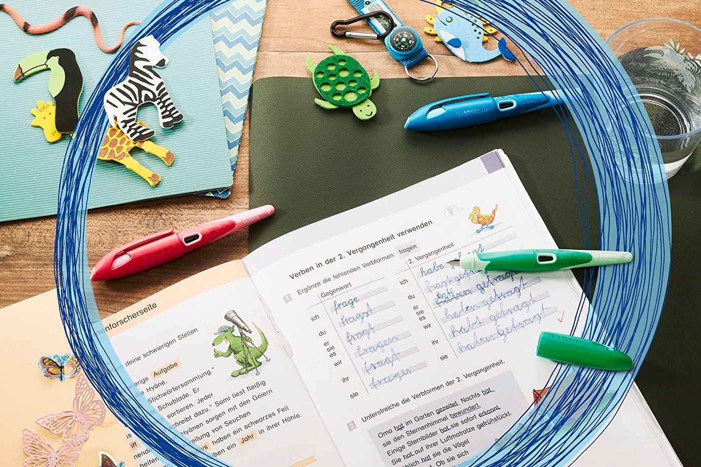 STABILO Malstift EASYbirdy ergonomischer Schulfüller - Feder A - Linkshänder - 3D Wildl Bild 4