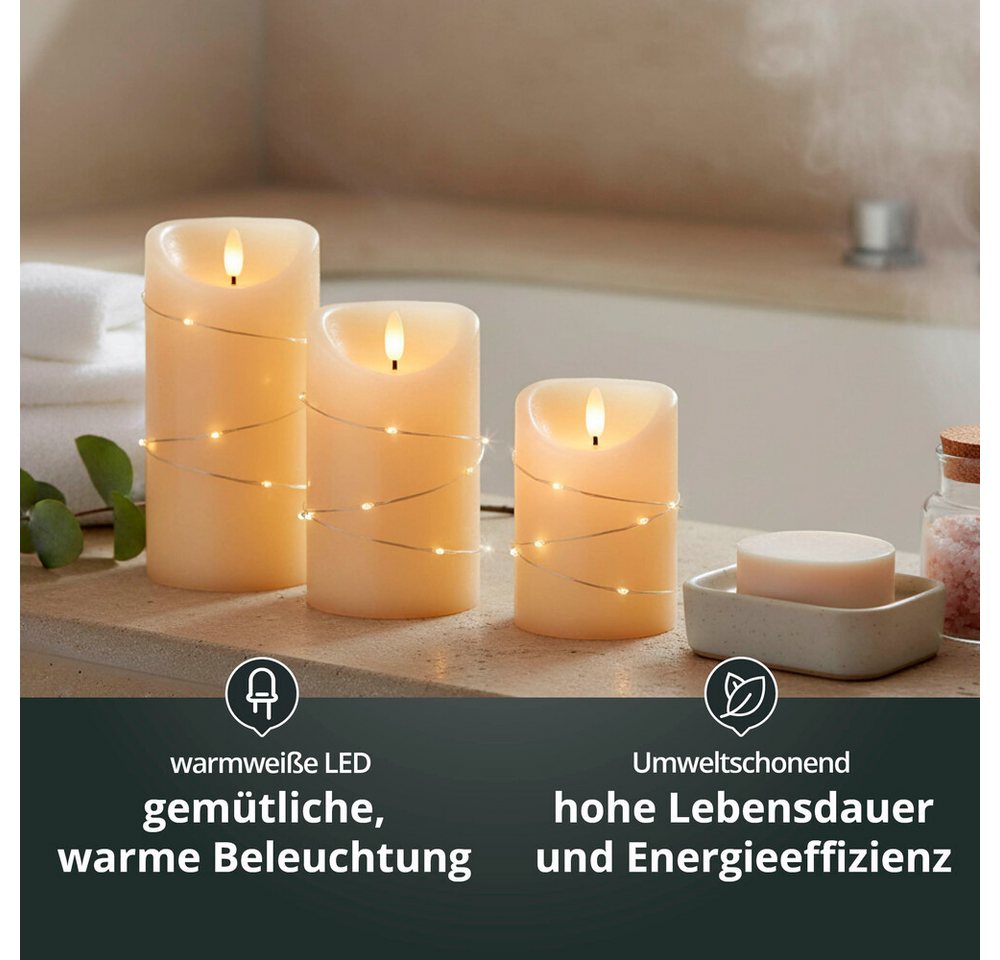 LED Universum LED-Kerze "Cynthia" Kerze, warmweiß, batteriebetrieben, IP20, warmweiß Bild 5