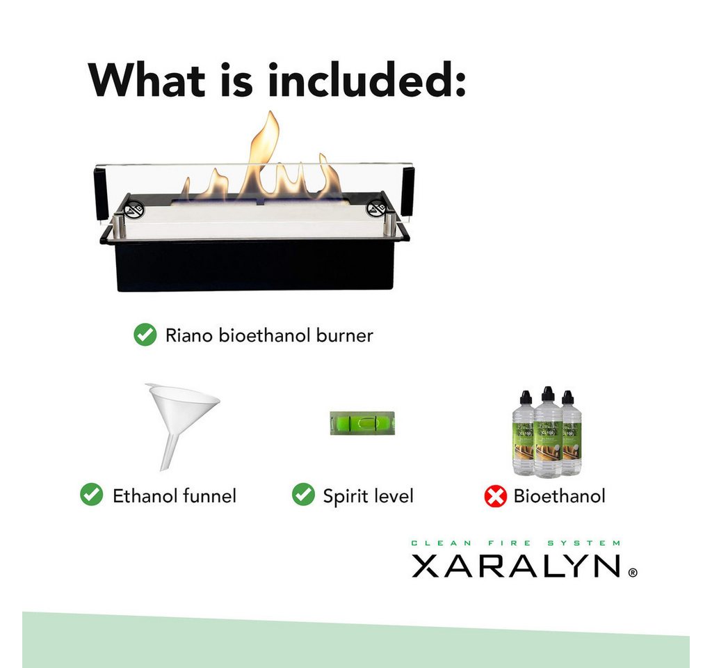 XARALYN Echtfeuer-Dekokamin Ethanol-Kamin - Flex - Holz - 1,5 kW Heizung (2-St) Bild 4