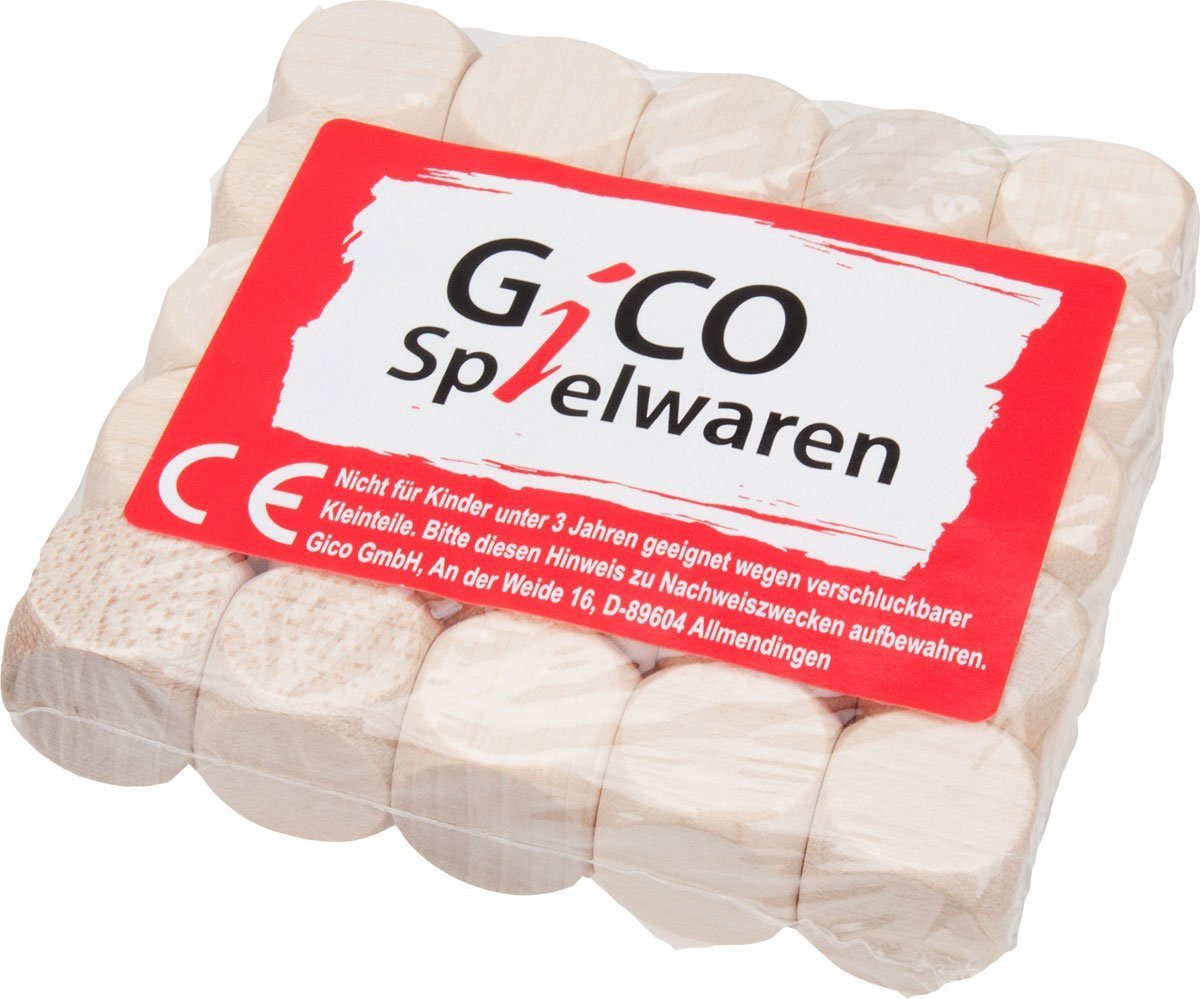 GICO Bastelperlen GICO Bastelwürfel 20 mm – 25 Blankowürfel aus Holz, natur- 5966 Bild 2