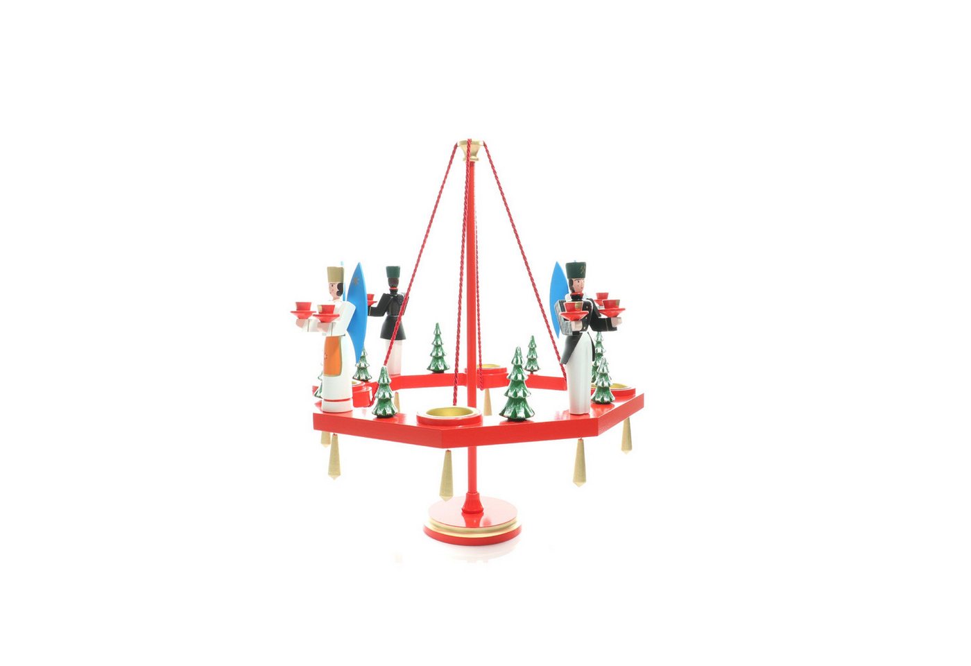 Adventsleuchter Kerzenhalter Tischkranz rot Engel und Bergmann BxT = 38x38cm NEU