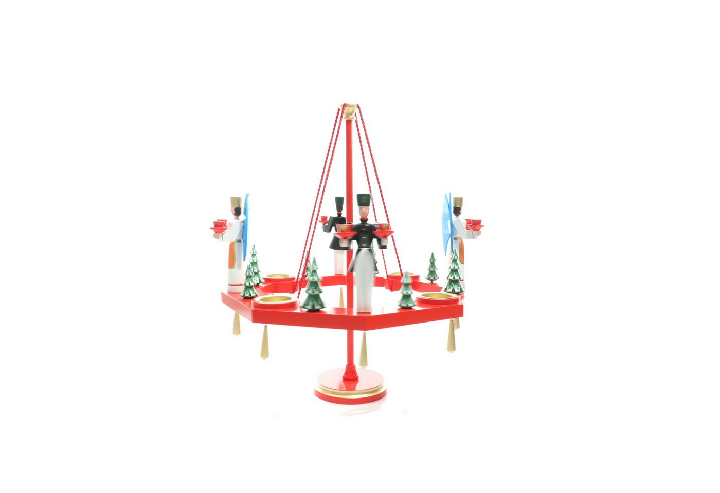 Adventsleuchter Kerzenhalter Tischkranz rot Engel und Bergmann BxT = 38x38cm NEU Bild 2