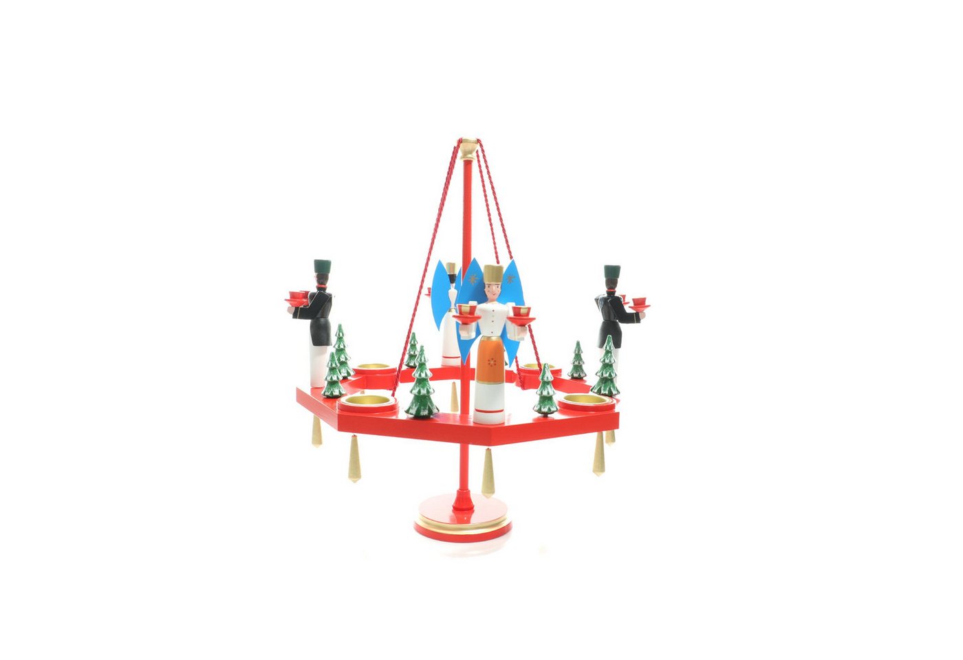 Adventsleuchter Kerzenhalter Tischkranz rot Engel und Bergmann BxT = 38x38cm NEU Bild 3
