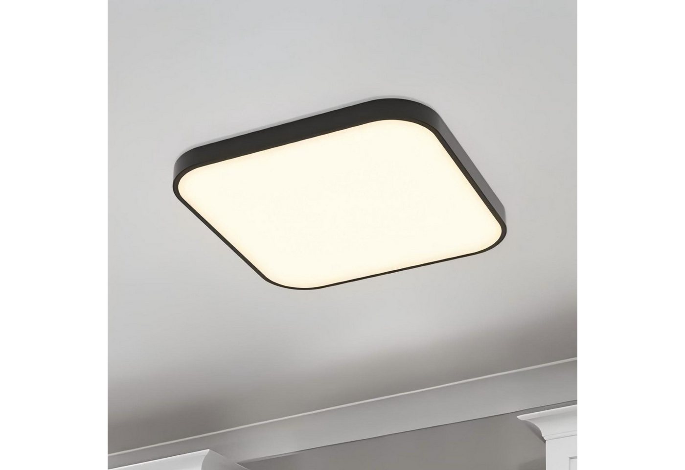 ZMH LED Deckenleuchte 27cm Quadratisch Flach 19W Wohnzimmer Schlafzimmer, LED fest integriert, 4000k, Spritzwassergeschützt Schlafzimmerlampe Quadratisch Küchenlampe Bild 4