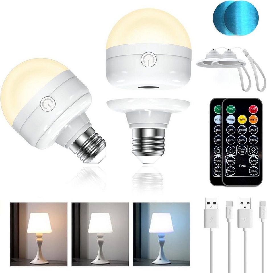 Futicare LED Unterbauleuchte – kabellos aufladbar & magnetisch montierbar, ohne feste Verkabelung, mit Fernbedienung, 3 Farbtemperaturen (3000K–6500K) & stufenlos dimmbar (15–100), auch als E27 Lichtquelle nutzbar, ideal für Schrank, Küche, Schlafzimmer & kleine Räume Bild 2