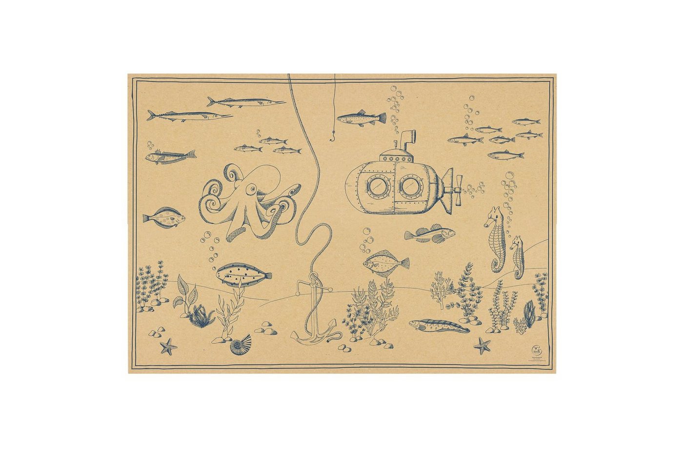 Bow & Hummingbird Geschenkpapier Geschenkpapier Unterwasserwelt, 100 % Recyclingpapier Bild 5