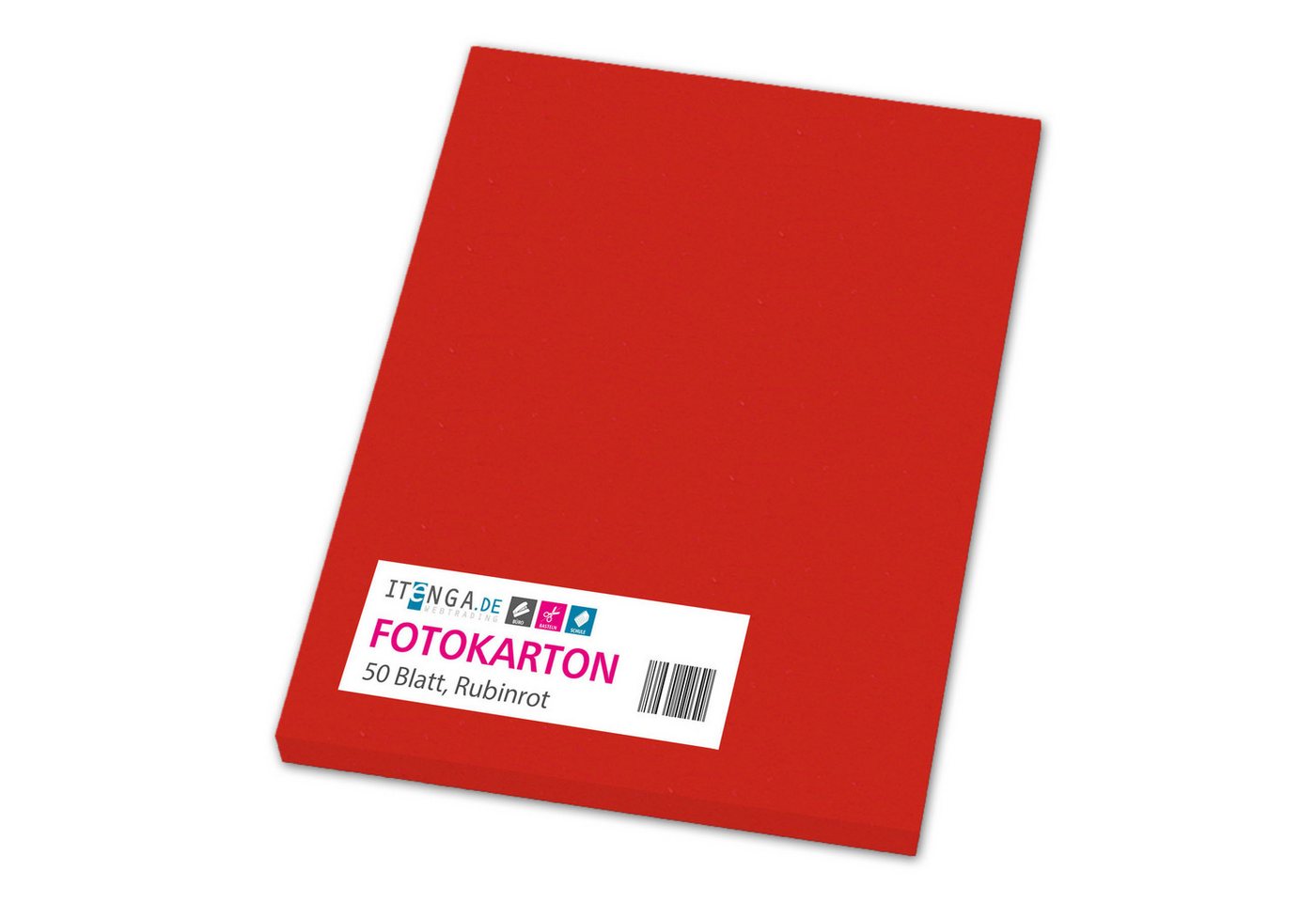 itenga Bastelkartonpapier itenga Fotokarton A4 RUBINROT 50 Blatt 300 g/qm Bild 2