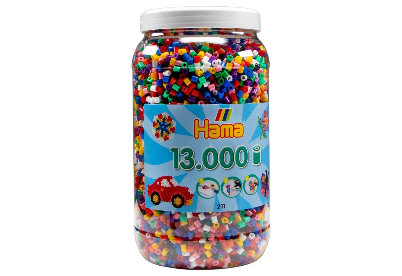 Hama Perlen Bügelperlen HAMA 26.000 Bügelperlen Midi Farben Pastell + Vollton Mix, (26000-tlg), große Vorratsdose Bild 2