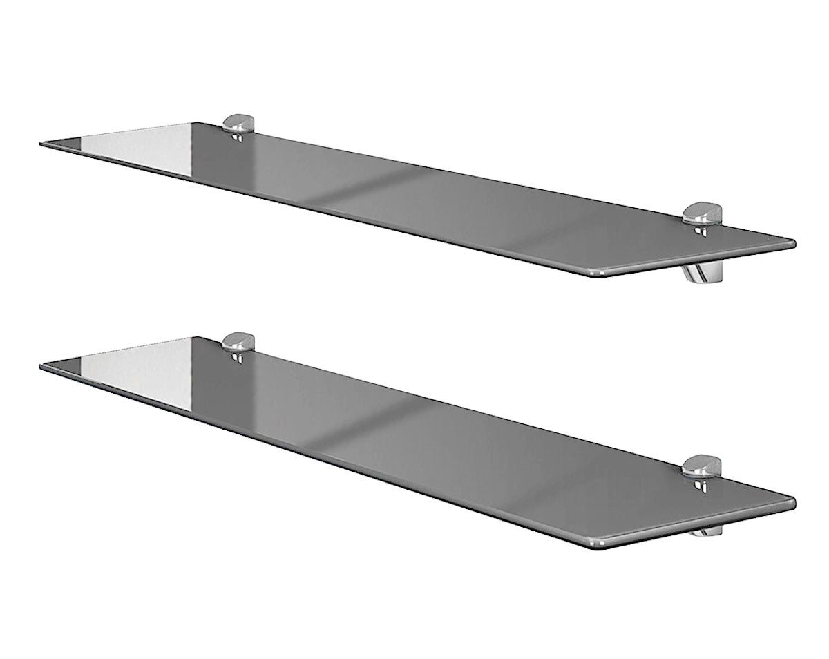 einfachgutemoebel Waschtisch-Set SET Glasregal aus Sicherheitsglas grau 80cm / 2 Stück, (Glasregal, 1-St., Glasregal) Bild 4