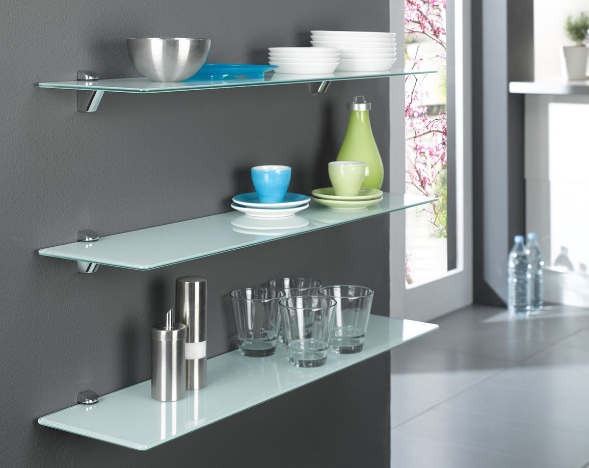 einfachgutemoebel Waschtisch-Set SET Glasregal aus Sicherheitsglas grau 80cm / 2 Stück, (Glasregal, 1-St., Glasregal) Bild 5