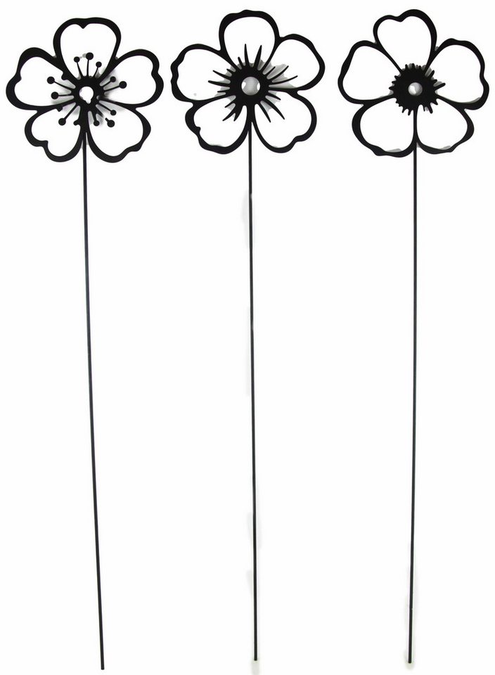 Posiwio Gartenstecker 3er Set Gartenstecker Blumen (3-St) Bild 2