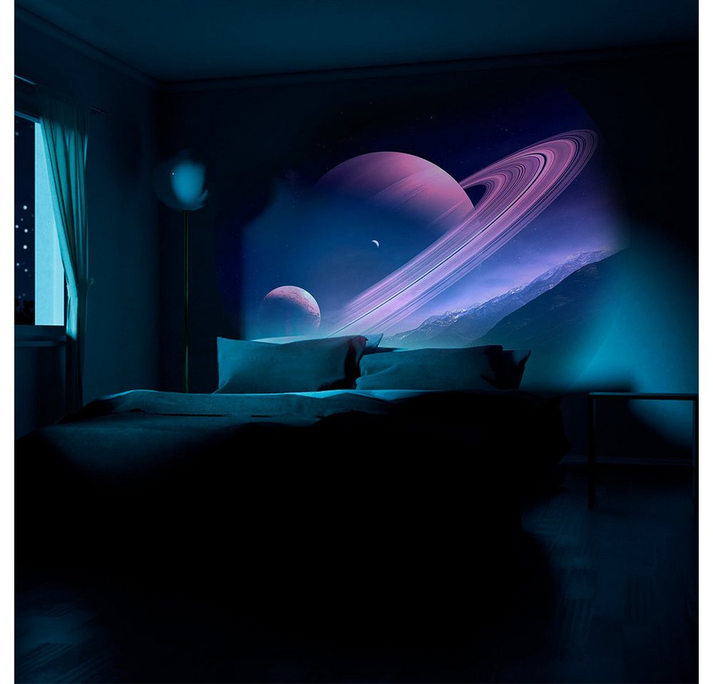 Lapamax Projektionslampe Galaxie-Projektor ohne Laser, 6 Motive, 360° drehbar, Akku, 2 W, grau, Sternenhimmelprojektor mit 900-mAh-Batterie, USB-C und 3-h-Ladezeit