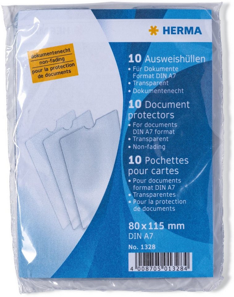 HERMA Schreibgeräteetui Ausweishüllen 80x115mm für Dokumente Format DIN A7 VE=10 Stück Bild 2