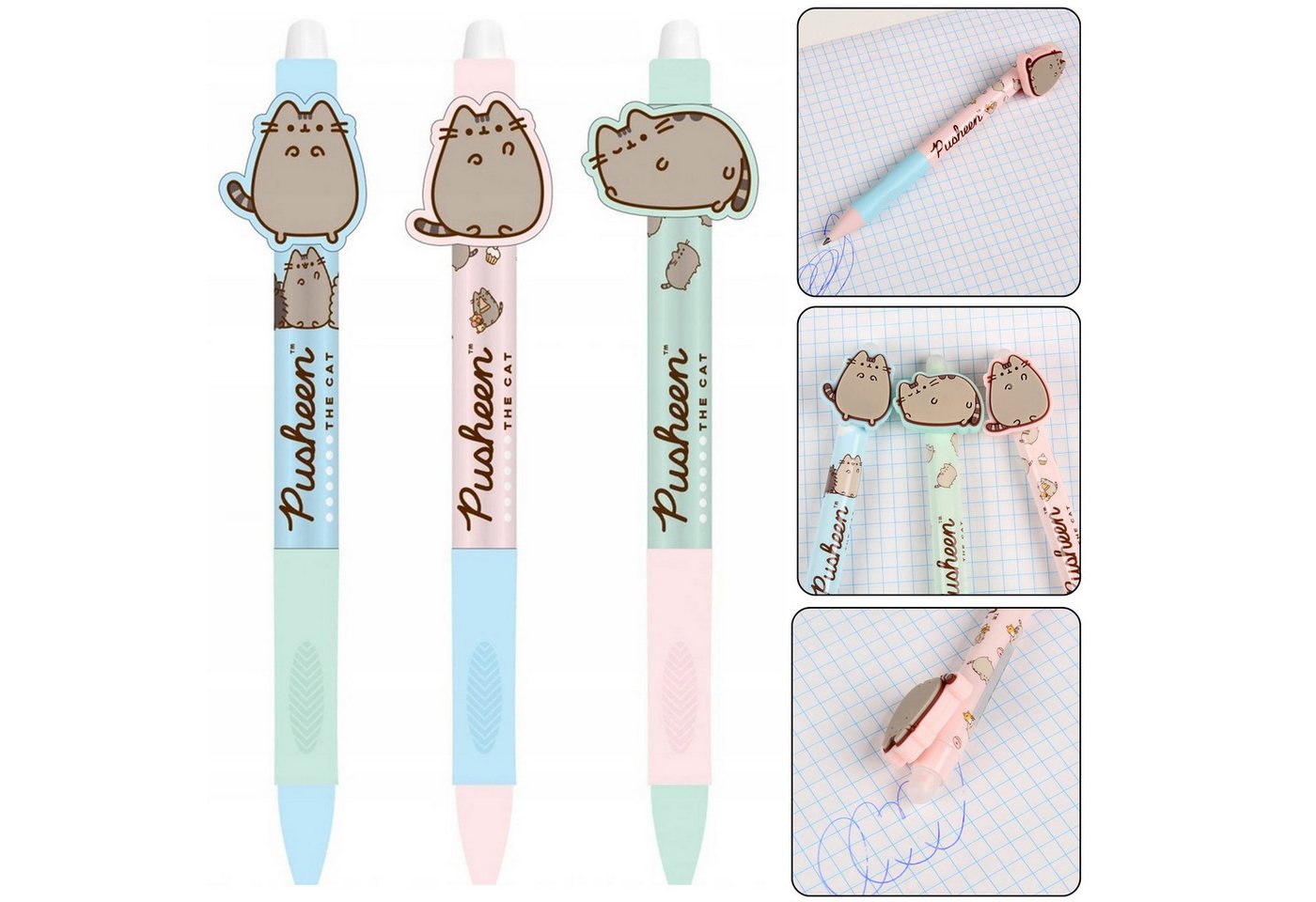 Pusheen Gelschreiber Pusheen Gelschreiber mit Radiergummi, radierarbar, blau, 0,5 mm Bild 5