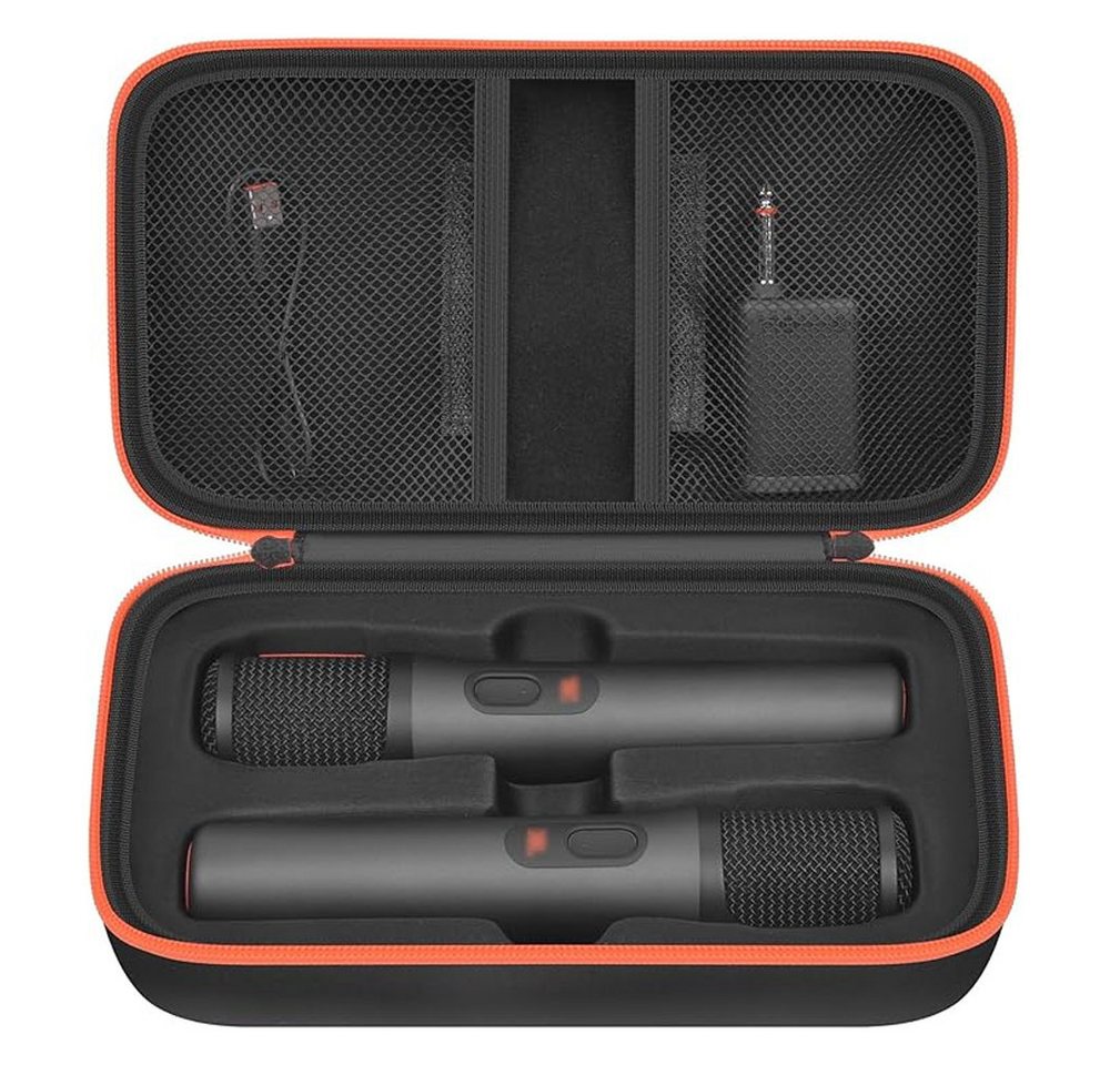 AFKSMILE Gerätebox Hartschalen-Mikrofontasche for JBL PartyBox Wireless Mic, für Karaoke, Für 2 Mikrofone, Empfänger, Adapter und Kabel, für DJs und Reisen Bild 2