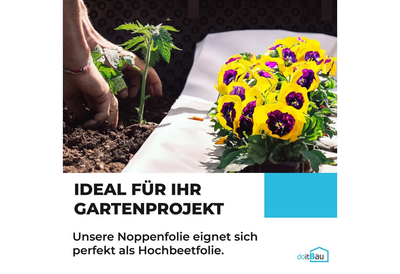 doitBau Baufolie doitBau Noppenbahn mit Drainagevlies 1m x 15m, (1-St) Bild 4