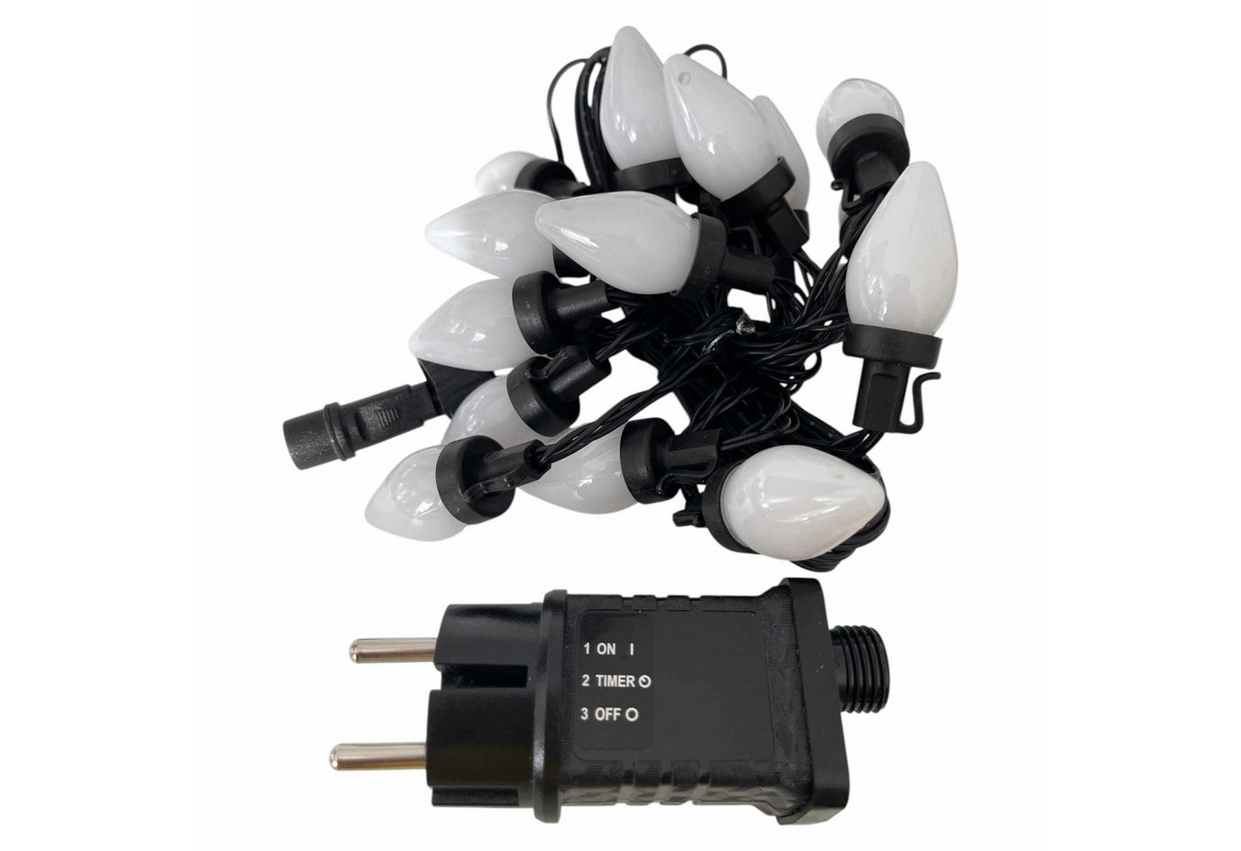 F-H-S International LED-Lichterkette, Party Tropfenform 1,9m warmweiß 6/18h Timer Bild 5