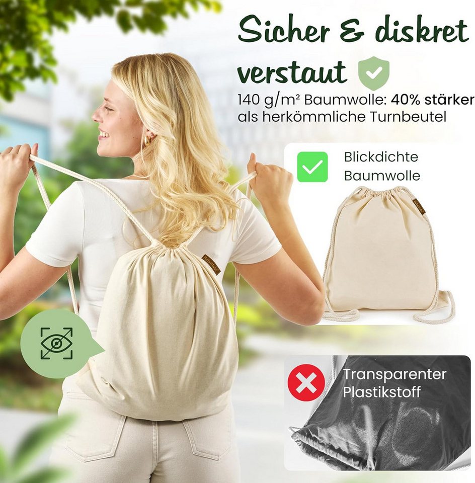 Naturstube Bastelkalender Baumwoll Turnbeutel natur Sportbeutel Zuziehbeutel Bild 2