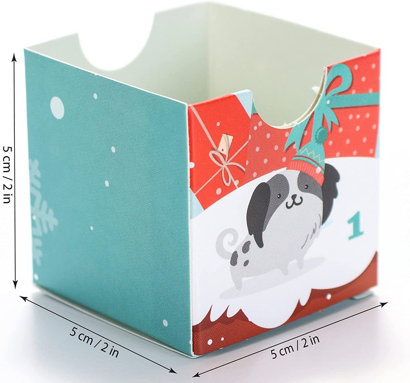 BRUBAKER befüllbarer Adventskalender DIY Hunde Weihnachtskalender zum Befüllen für Leckerlis (1-tlg), Kalender Weihnachten für Haustiere - 32,5 cm Bild 4