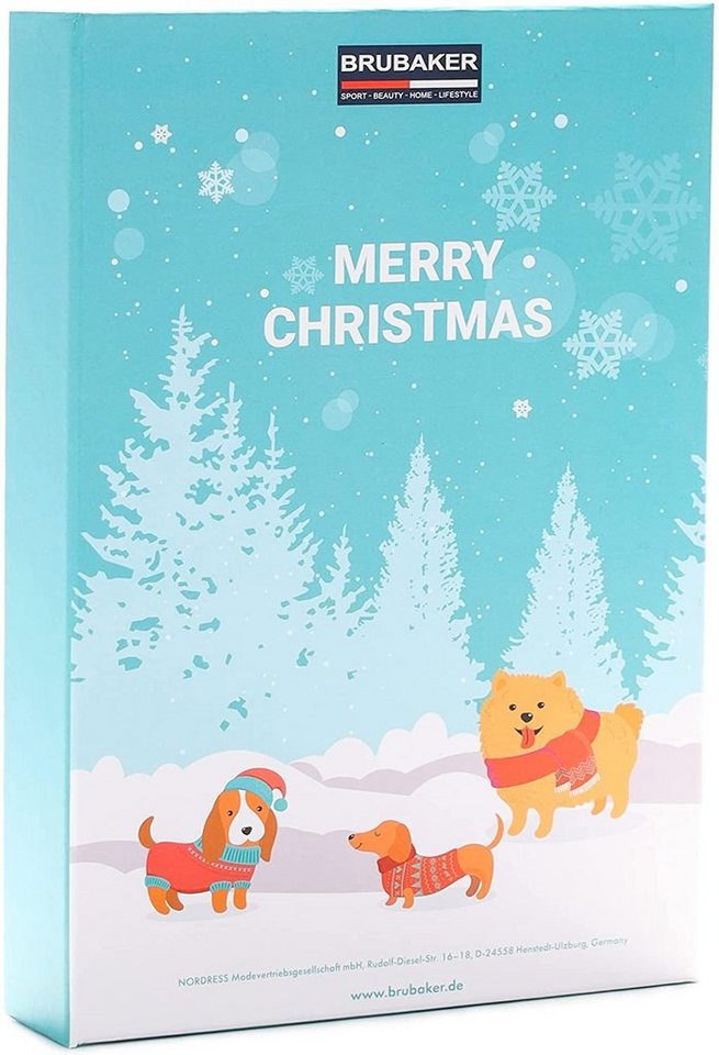 BRUBAKER befüllbarer Adventskalender DIY Hunde Weihnachtskalender zum Befüllen für Leckerlis (1-tlg), Kalender Weihnachten für Haustiere - 32,5 cm Bild 5