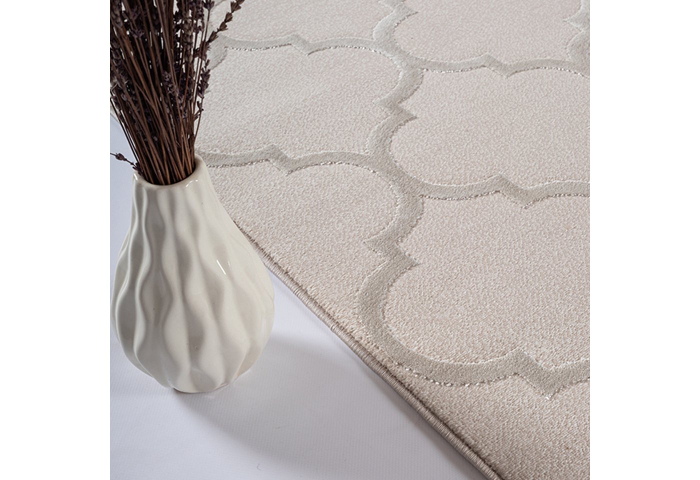 TeppichHome24 Teppich Wohnzimmerteppich Marokkanisches Muster in Beige, rechteckig Bild 2