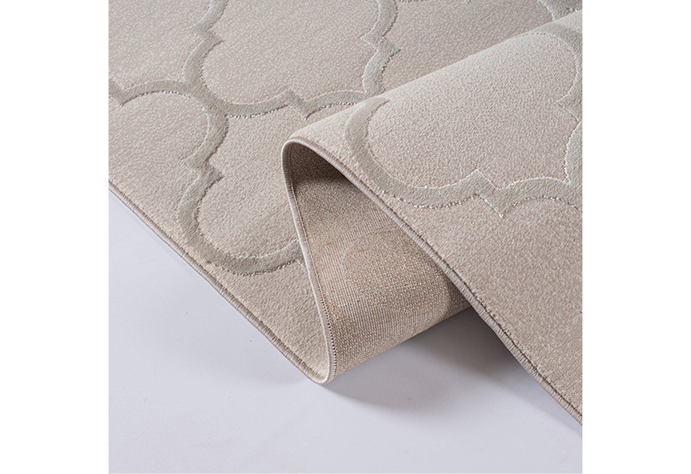 TeppichHome24 Teppich Wohnzimmerteppich Marokkanisches Muster in Beige, rechteckig Bild 4