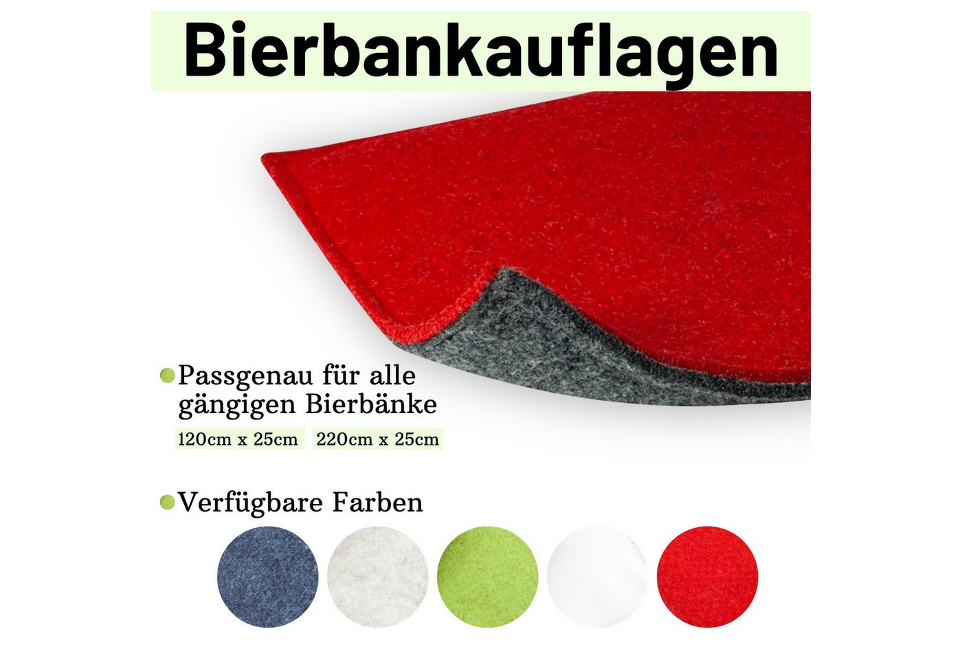 Sensalux Bankauflage Bierbankauflage + Rückenpolster, (2er Set, Bank: Grau-Grau, Rücken: Grau-Grau, 4 St., Länge: 120cm Bank: Grau-Grau, Rücken: Grau-Grau), Schnelles einfaches Anbringen, Flexibel einsetzbar, Klettverschluss