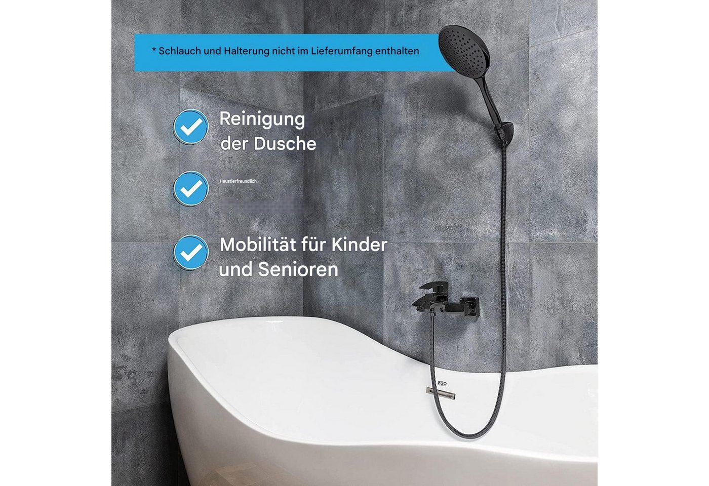 sparkpod Handbrause XXL Regendusche Hochdruck Handbrause 6 Strahlarten Bronze, (Vintage-Design mit modernster Hochdrucktechnologie für entspannende Duschen, 4-tlg., Rustikale Regendusche mit Hochdruckleistung und großem Duschkopf), Elegante Ölgeriebene Bronze-Beschichtung für rustikales Design Bild 4
