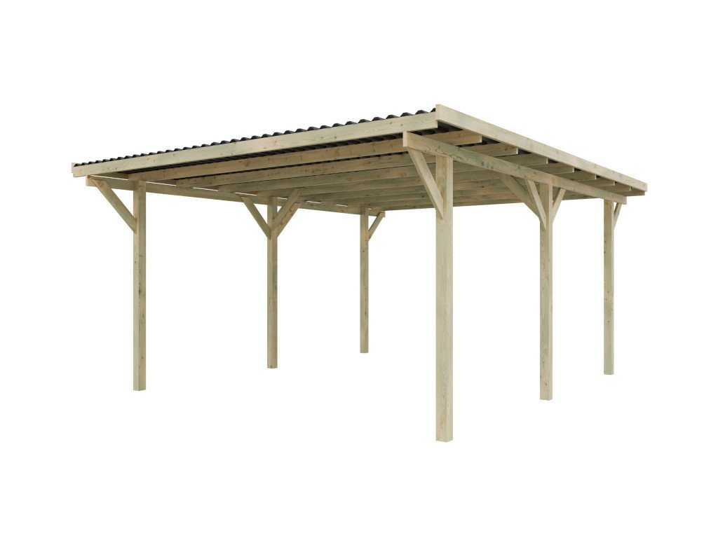 Woodtex Gartenhaus WOODTEX Carport, BxT: 400x600 cm, Geräteschuppen aus Holz mit Flachdach, wetterfest & imprägniert Bild 2
