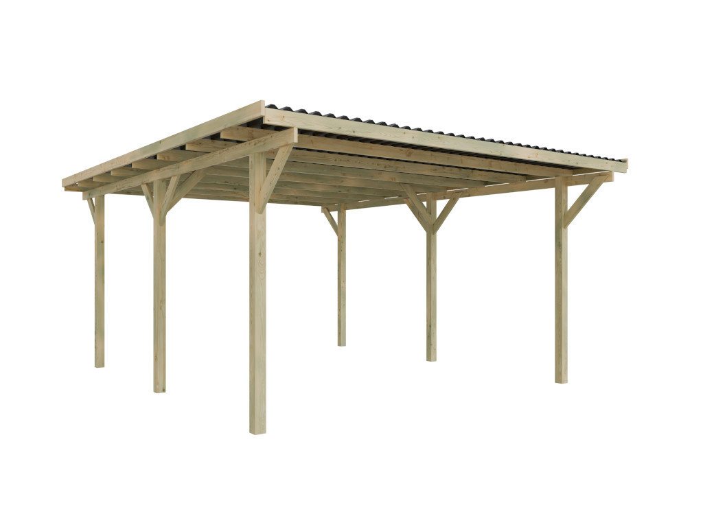 Woodtex Gartenhaus WOODTEX Carport, BxT: 400x600 cm, Geräteschuppen aus Holz mit Flachdach, wetterfest & imprägniert Bild 3
