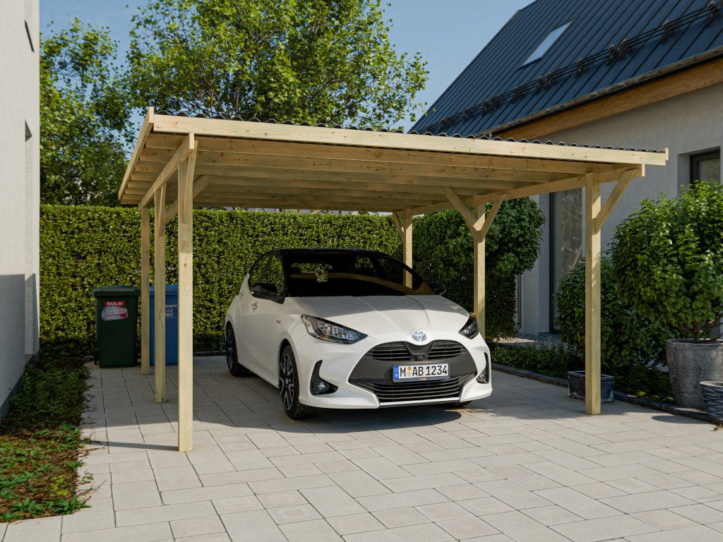 Woodtex Gartenhaus WOODTEX Carport, BxT: 400x600 cm, Geräteschuppen aus Holz mit Flachdach, wetterfest & imprägniert Bild 4