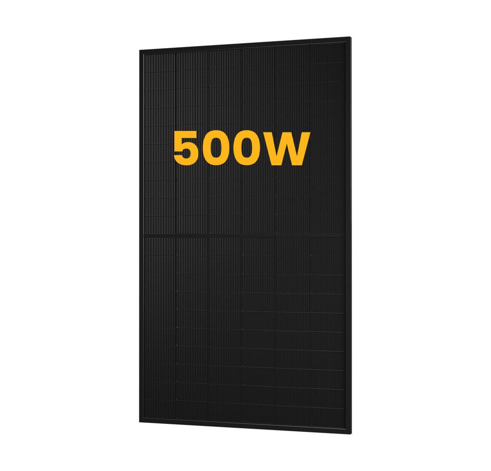 POWERNESS Balkonkraftwerk SunPro 500Wp Full Black Bifaziale Solarmodule, (Photovoltaik Glas-Glas, 1-St), Stecksystem: MC4-kompatible Stecker